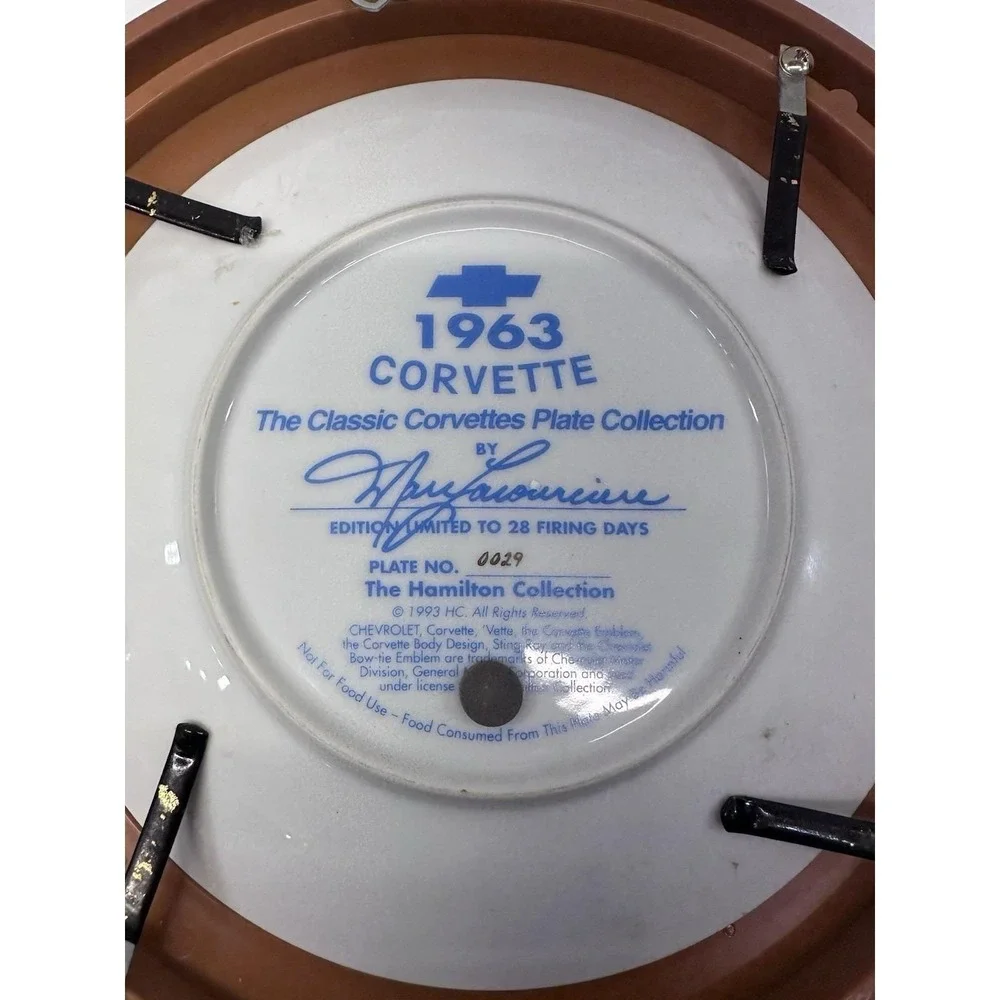 Vintage Corvette Collector Plates Framed Set/4 Hamilton Collection Franklin Mint